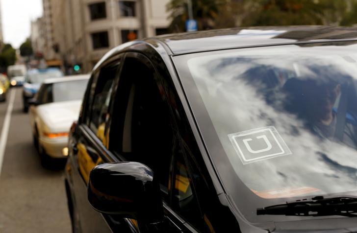 © Reuters. Uber logo is seen on a vehicle near Union Square in San Francisco, California 