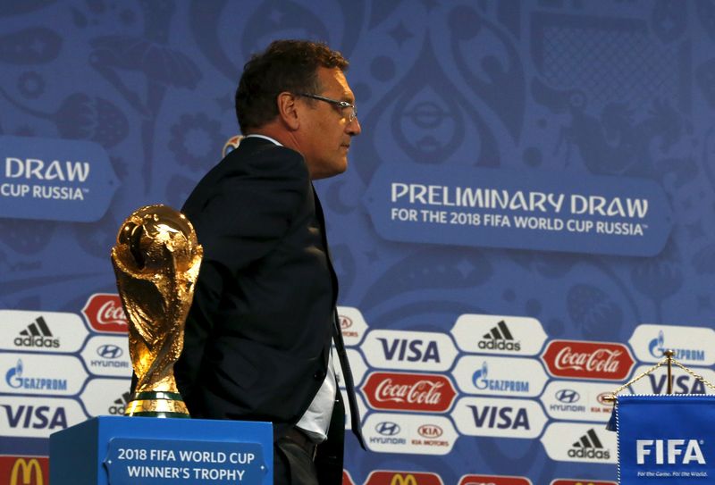 © Reuters. Secretário-geral da Fifa, Jérôme Valcke, durante evento em São Petersburgo