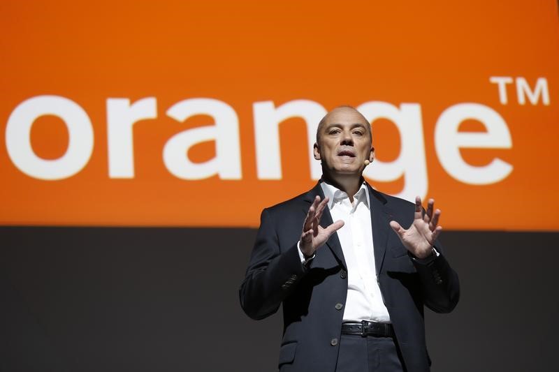 © Reuters. France Telecom Orange Chairman and CEO Stephane Richard attends a show to present the company's innovations in Paris