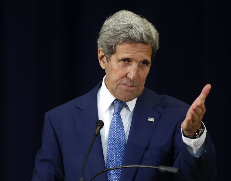 © Reuters. U.S. Secretary of State Kerry hosts State Department ceremony to release "The 2015 Trafficking in Persons Report" in Washington