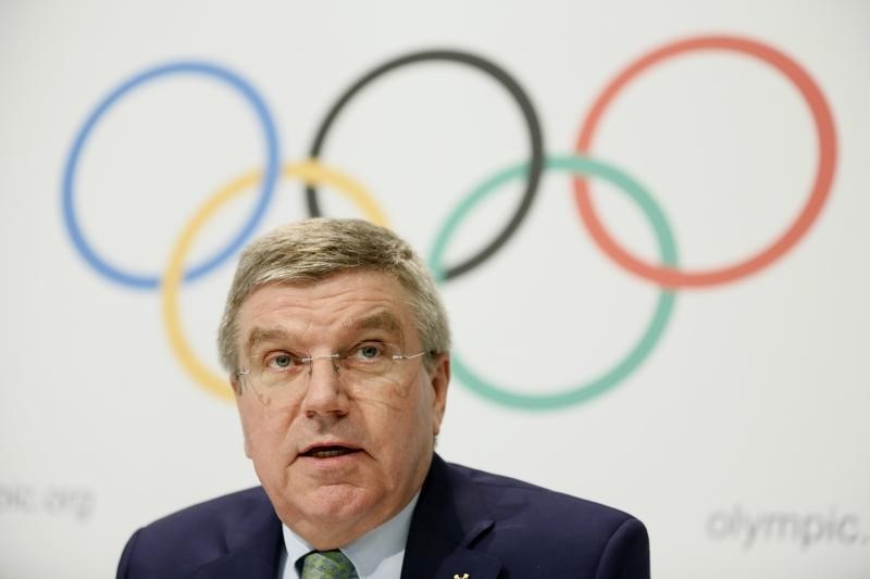 © Reuters. Presidente do Comitê Olímpico Internacional, Thomas Bach durante evento na Suíça