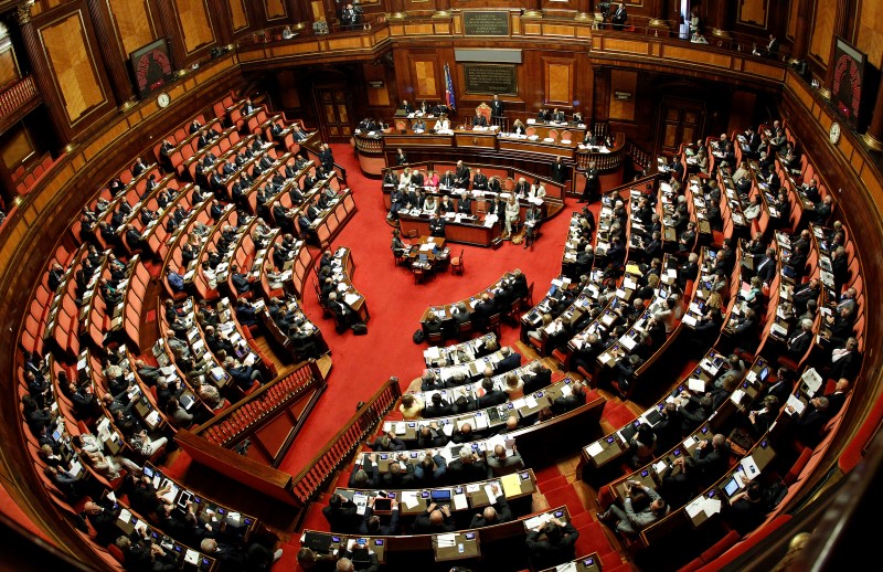 © Reuters. File picture shows a general view of the Upper house of the parliament in Rome