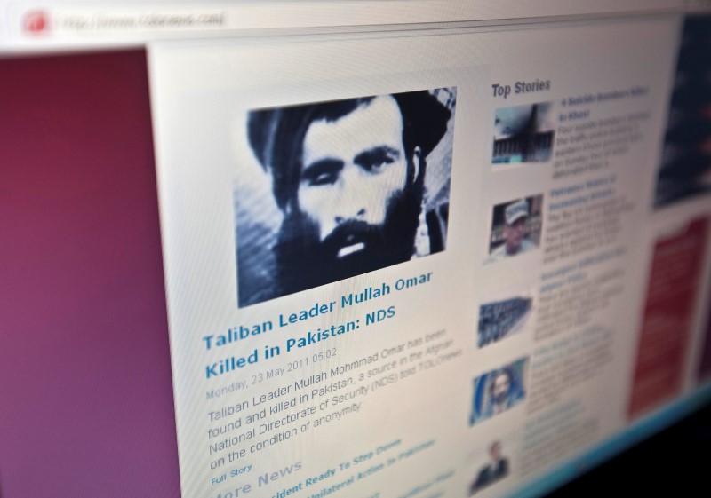 © Reuters. Reprodução de reportagem do site Tolonews sobre a morte do líder do Taliban, mulá Omar