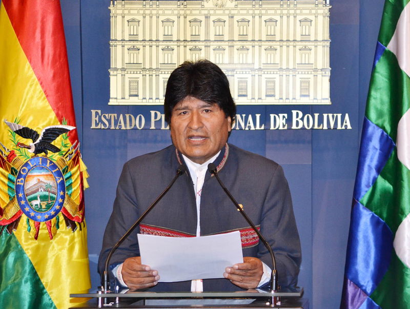 © Reuters. Presidente da Bolívia Evo Morales durante entrevista coletiva em La Paz