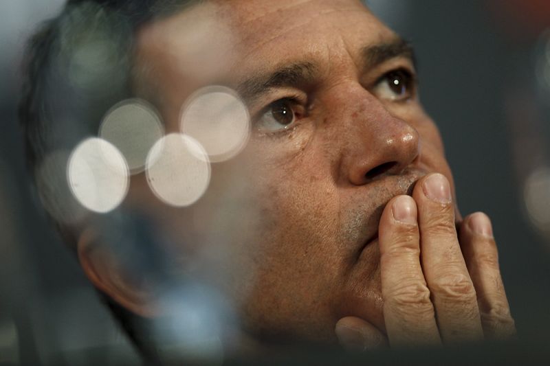 © Reuters. Ator e diretor espanhol Antonio Banderas durante entrevista coletiva em Marbella