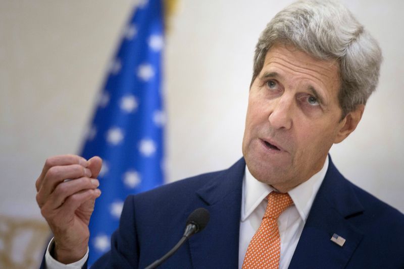 © Reuters. John Kerry durante entrevista coletiva em Doha