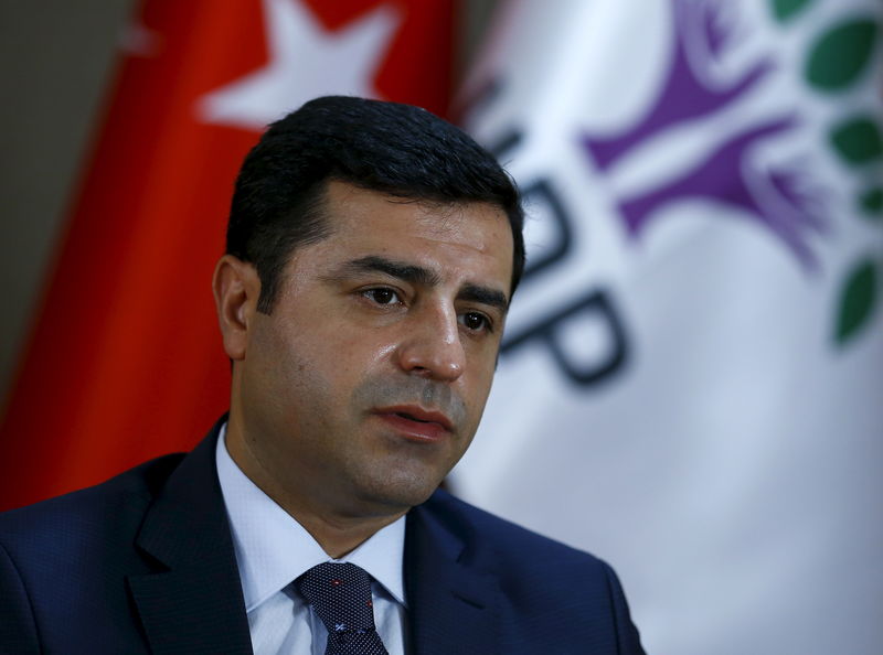 © Reuters. زعيم حزب تركي مؤيد للأكراد يدعو إلى خطوات لوقف العنف