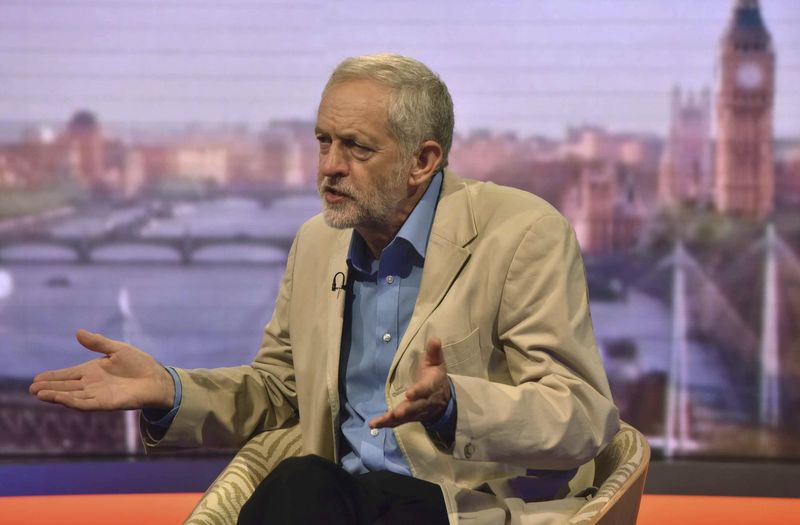 © Reuters. Labour Party leadership candidate Jeremy Corbyn speaks on the BBC's Andrew Marr Show 