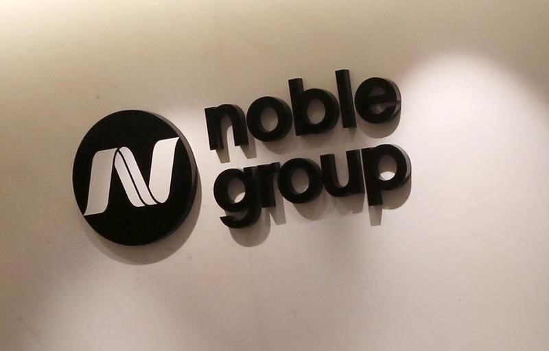 © Reuters. Company logo of Noble Group at headquarters in Hong Kong