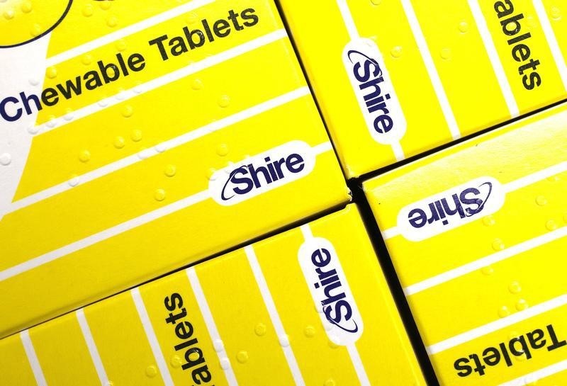 © Reuters. Vitamins made by Shire are displayed at a chemist's in northwest London