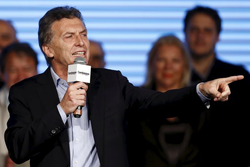 © Reuters. Macri faz discurso em Buenos Aires 