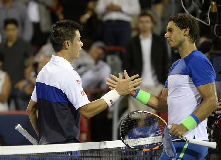 © Reuters. Nishikori vence a Nadal en los cuartos de final de Montreal 