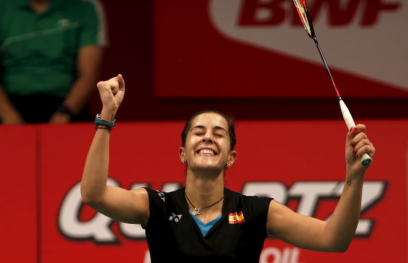 © Reuters. La española Carolina Marín jugará la final del mundial de bádminton