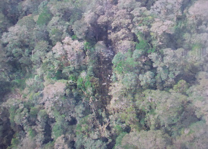 © Reuters. A screen grab of a handout photograph released by Indonesia's National Search and Rescue Agency (Basarnas) shows what is believed to be the site of Sunday's crash of the Trigana Air Service ATR 42-300 plane, in Bintang Mountains district