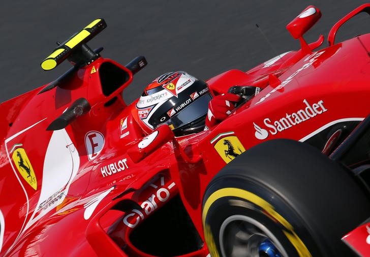 © Reuters. Raikkonen durante treino no GP da Hungria, perto de Budapeste