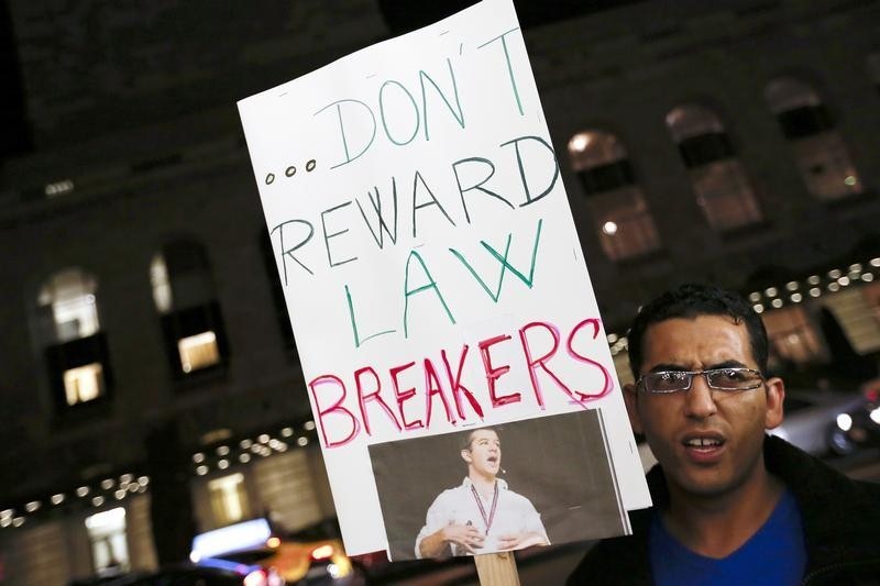 © Reuters. Demonstrações públicas contra o Uber organizadas pela aliança de taxistas de São Francisco contra o serviço Uber