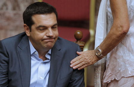 © Reuters. Primeiro-ministro da Grécia, Alexis Tsipras, durante sessão do Parlamento em Atenas