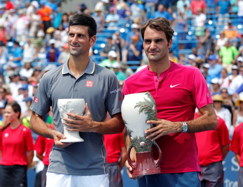 © Reuters. Tennis: Western and Southern Open - Djokovic vs Federer