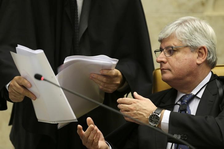 © Reuters. Procurador-geral da República, Rodrigo Janot, durante sessão no Supremo Tribunal Federal, em Brasília