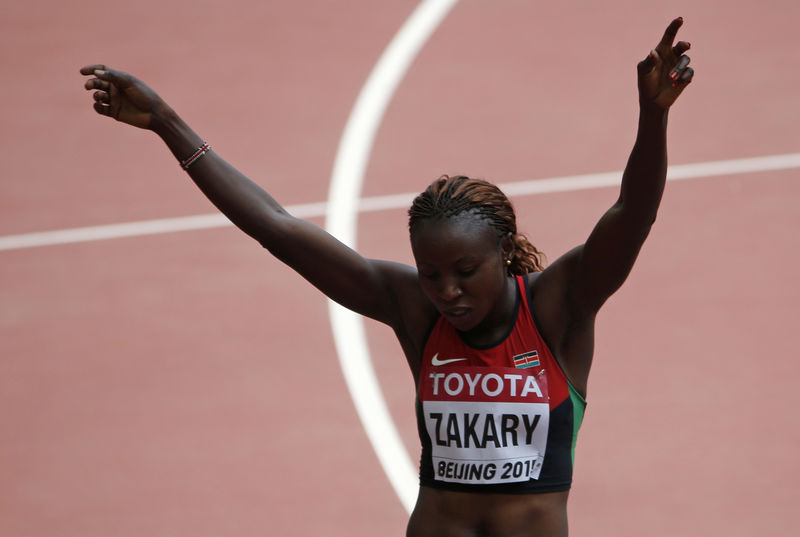 © Reuters. Joyce Zakary compete nos 400m do Mundial de Pequim