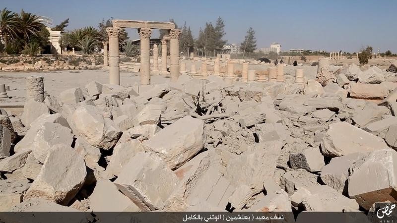 © Reuters. الأمم المتحدة: صور الاقمار الصناعية تؤكد تدمير معبد بمدينة أثرية سورية