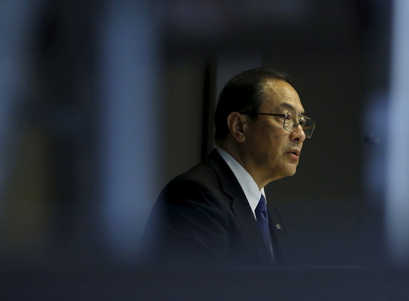 © Reuters. Toshiba Corp President and CEO Muromachi attends a news conference at the company headquarters in Tokyo