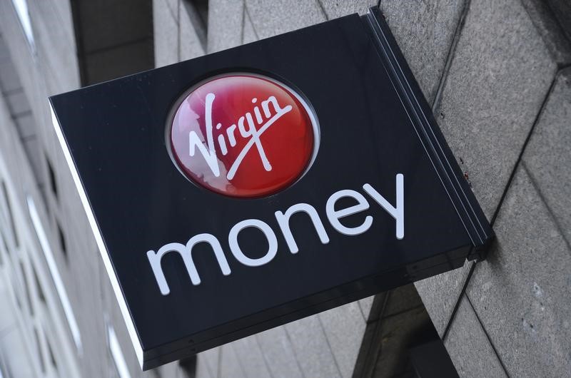 © Reuters. A logo at a branch of Virgin Money bank is seen in the City of London