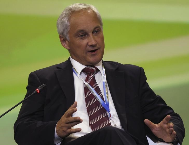 © Reuters. Андрей Белоусов на экономическом форуме в Санкт-Петербурге