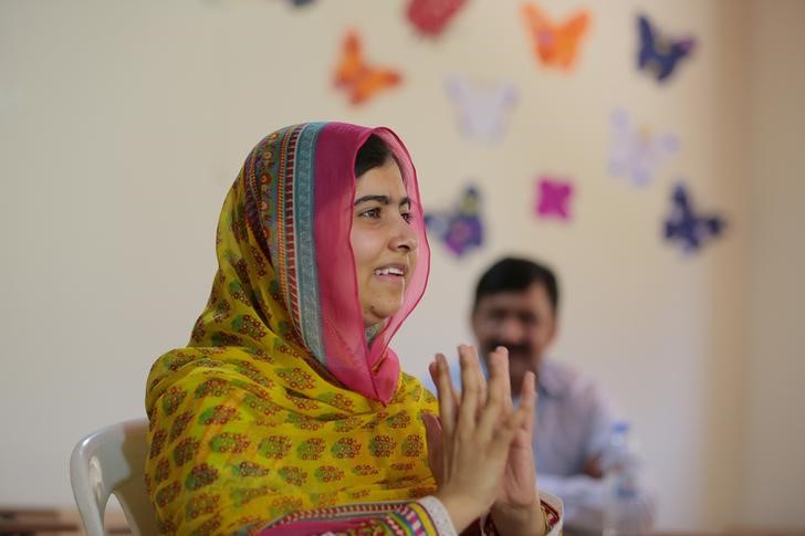 © Reuters. Malala Yousafzai, ganhadora do prêmio Nobel da Paz, durante evento no Líbano