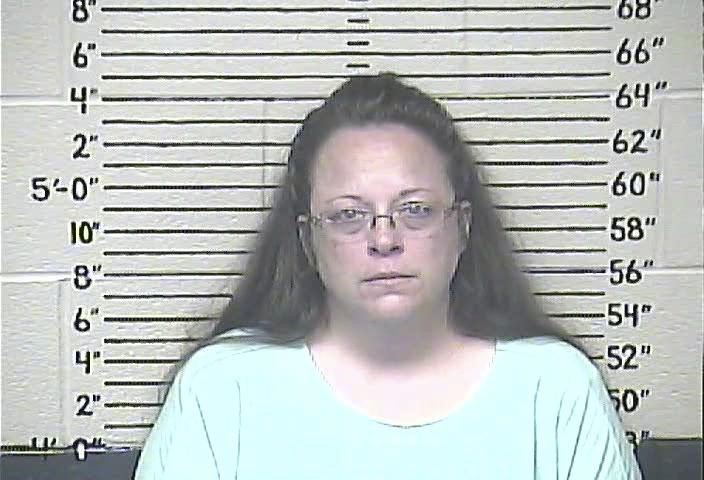 © Reuters. Booking photo of Rowan County clerk Kim Davis provided by the Carter County Detention Center in Grayson