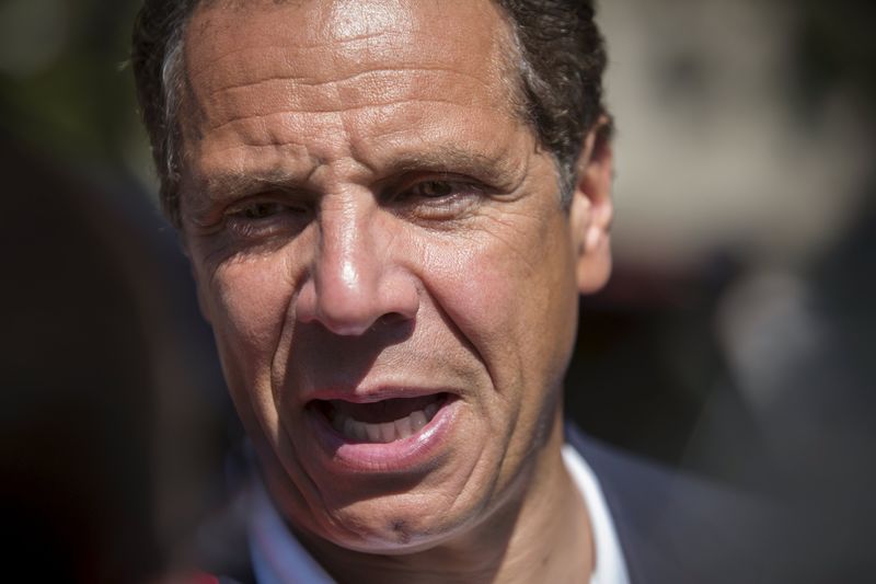 © Reuters. New York Governor Andrew Cuomo addresses the media before participating as an honorary grand marshall in the West Indian Day Parade in Brooklyn, New York
