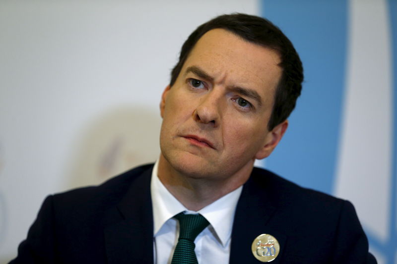 © Reuters. British Finance Minister George Osborne listens to a question during an interview with Reuters in Ankara
