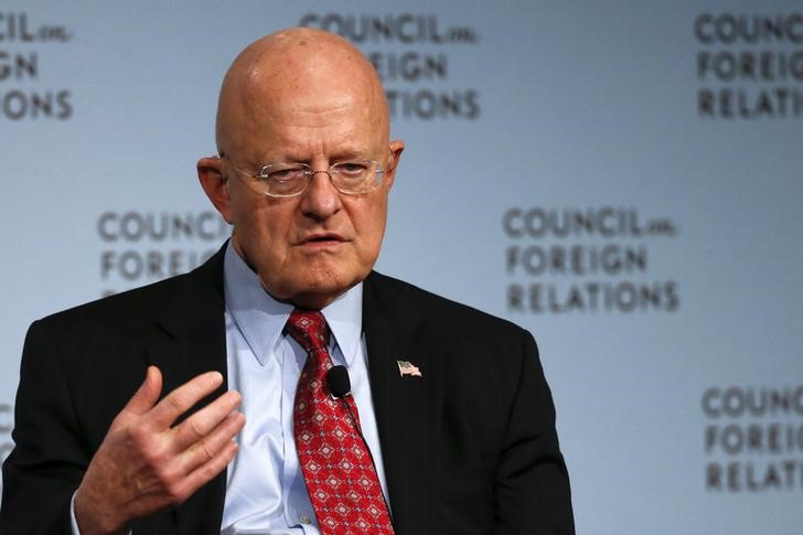 © Reuters. Director of U.S. National Intelligence James Clapper speaks  at the Council on Foreign Relations in New York