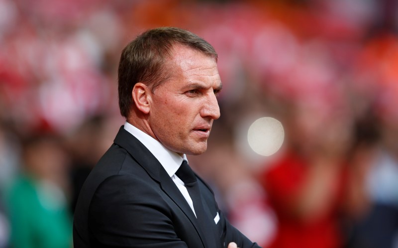 © Reuters. Técnico do Liverpool, Brendan Rodgers, antes de partida contra o West Ham pelo Campeonato Inglês