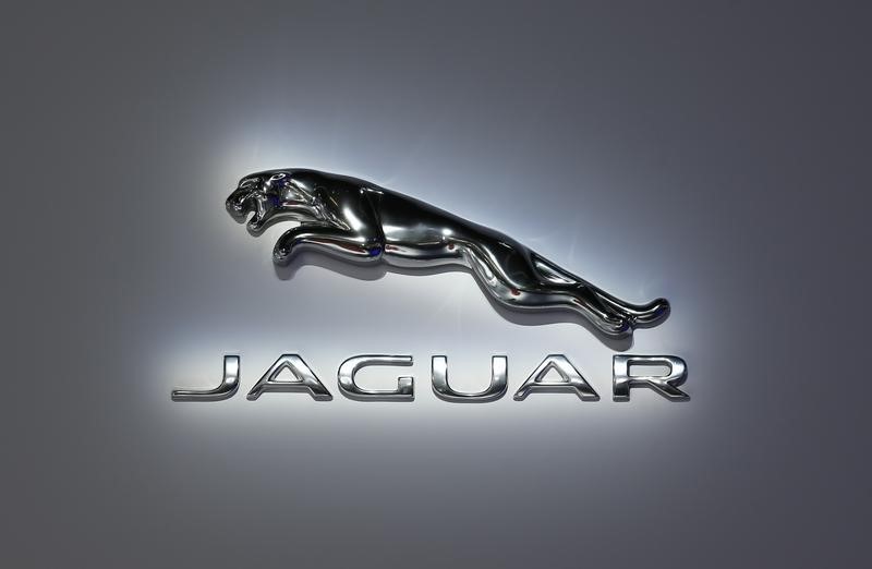 © Reuters. The logo of Jaguar is pictured during a media preview day at the Frankfurt Motor Show
