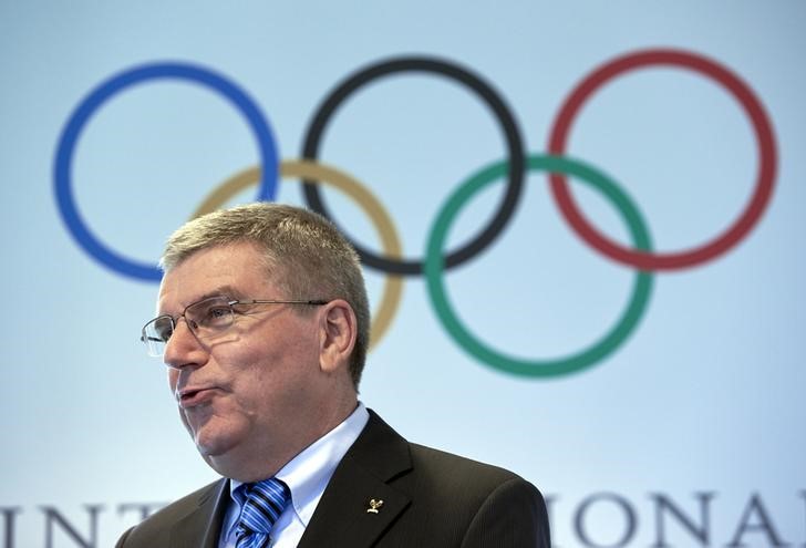 © Reuters. Presidente do COI, Thomas Bach, durante entrevista à Reuters em Lausanne, na Suíça