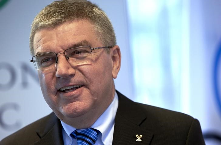 © Reuters. Presidente do COI, Thomas Bach, em entrevista com a Reuters em Lausanne