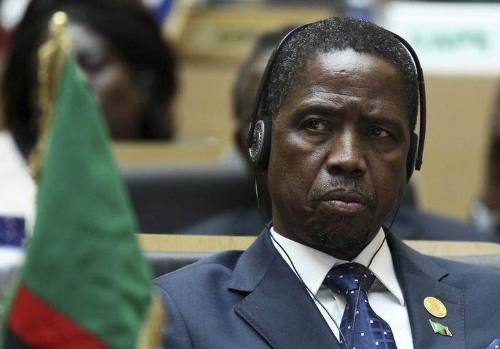© Reuters. President Edgar Lungu attends the opening ceremony of the 24th Ordinary session of the Assembly of Heads of State and Government of the African Union in Addis Ababa