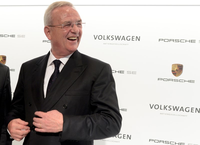 © Reuters. File photo of Winterkorn, CEO of German carmaker Volkswagen before a press conference in Wolfsburg