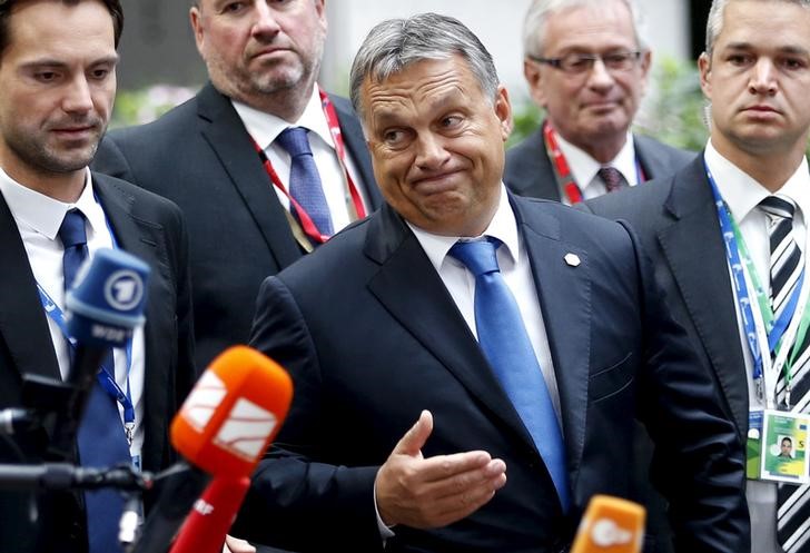 © Reuters. Premiê da Hungria Orban chega para cúpula da UE em Bruxelas 