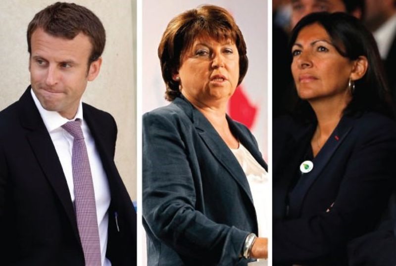 © Reuters. MACRON, AUBRY, HIDALGO, "LE SILENCE EST D'OR", DIT HOLLANDE