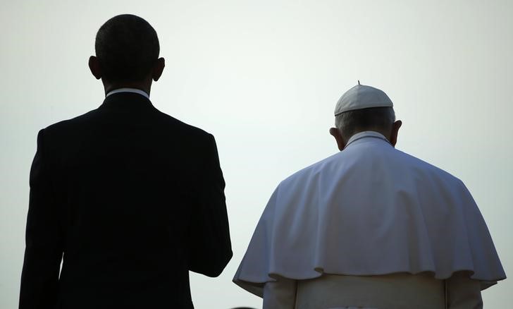 © Reuters. El Papa habla de medioambiente, pobreza e inmigrantes en la Casa Blanca
