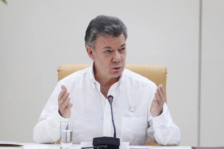 © Reuters. Presidente da Colômbia, Juan Manuel Santos, durante evento em Havana