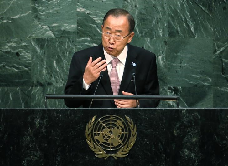 © Reuters. قادة العالم يتبنون أهدافا عالمية للأمم المتحدة لمواجهة مشاكل الكوكب