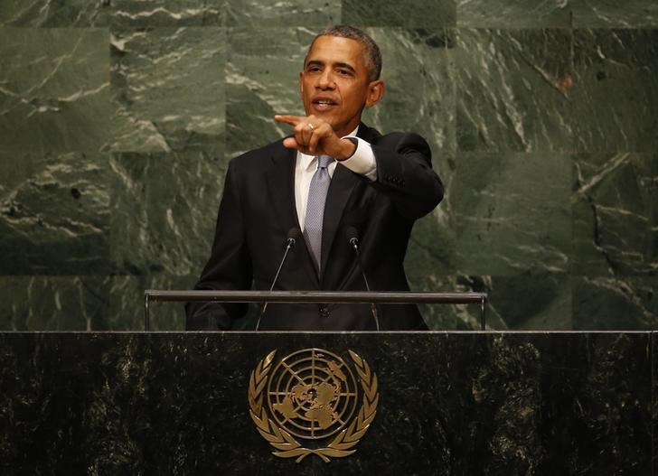 © Reuters. Presidente dos Estados Unidos, Barack Obama, durante Assembleia-Geral da ONU, em Nova York