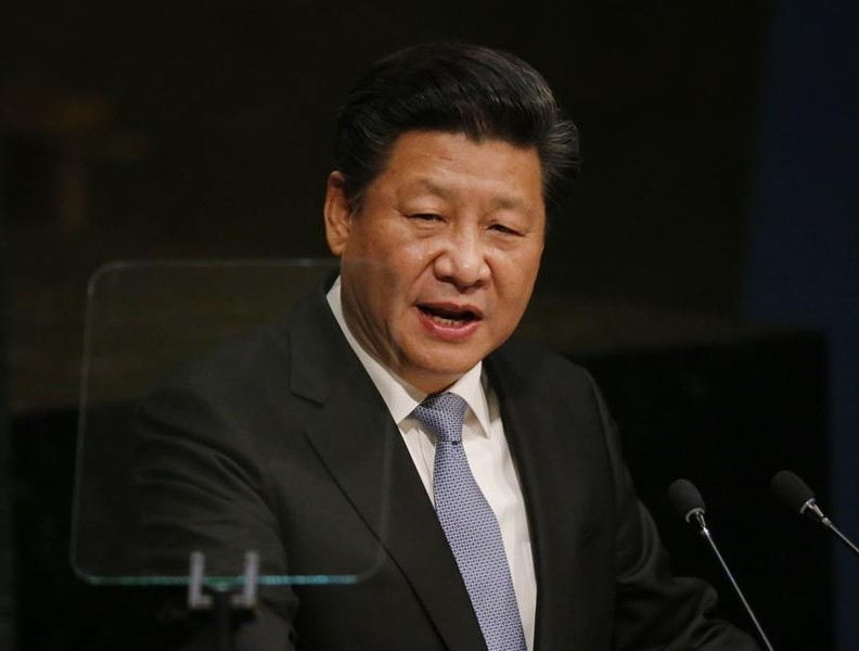 © Reuters. الرئيس الصيني: سنساهم بثمانية آلاف جندي في قوة حفظ سلام تابعة للأمم المتحدة