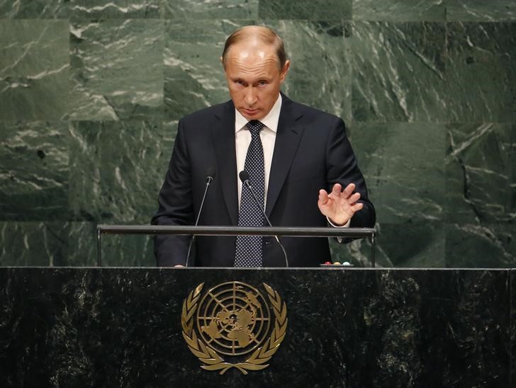 © Reuters. Presidente da Rússia, Vladimir Putin, discursa para a Assembleia-Geral da ONU, em Nova York