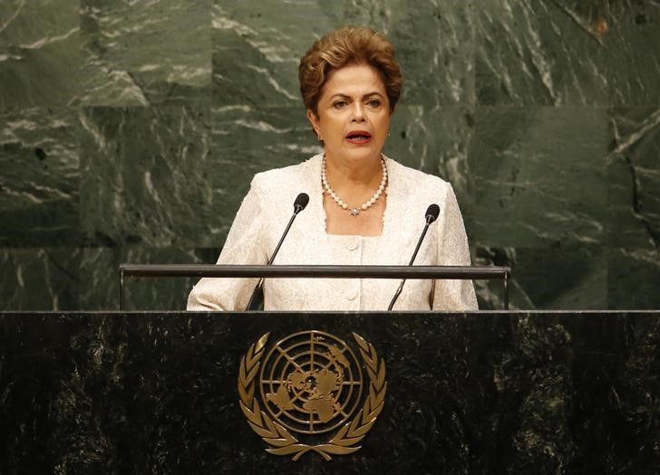 © Reuters. Presidente Dilma Rousseff discursa na Assembleia-Geral da ONU