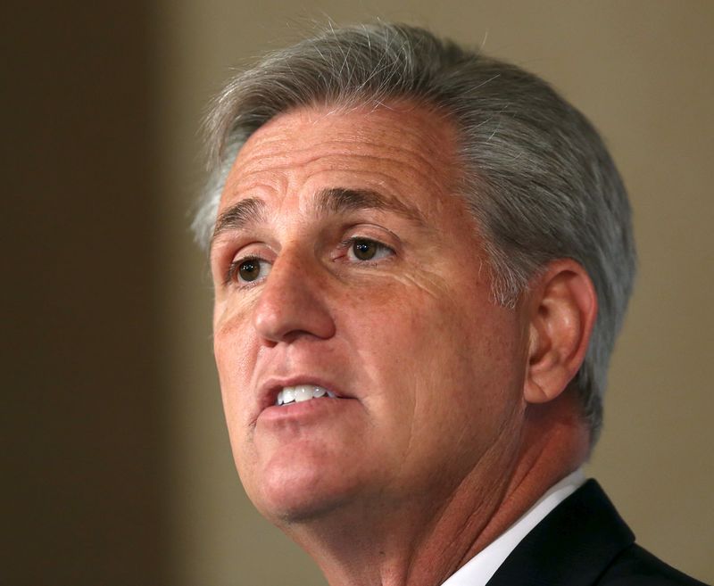 © Reuters. House Majority Leader McCarthy speaks at the John Hay Initiative in Washington