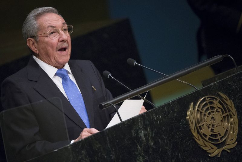 © Reuters. Presidente cubano, Raúl Castro, discursa para a Assembleia-Geral da ONU, em Nova York